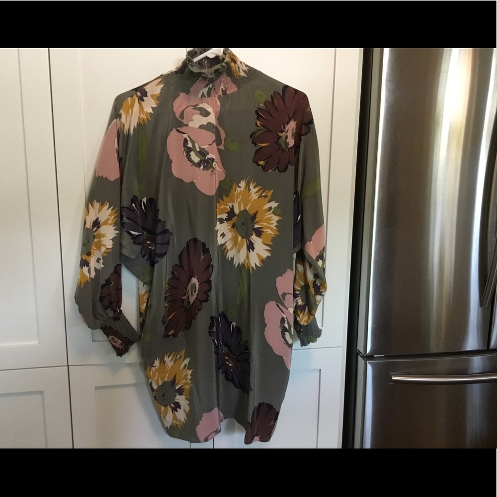 Tucker floral print silk dress